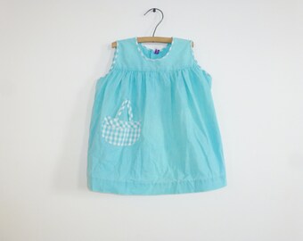 Vintage Blue Gingham Dress