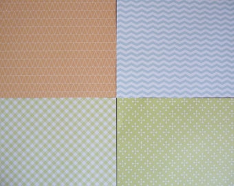 set of 4 sheets of 20 x 20 cm: geometric