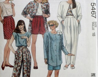 Misses Shorts Sewing Pattern - Skirt Sewing Pattern - Pants Sewing Pattern - Jacket sewing Pattern - McCalls 5467 - New - Uncut - Size 18