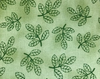 Green fabric with leaves - foliage - plants - Timeless Treasures - Quilting Cotton Fabric - Choose your cut.