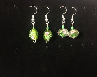 DesignsbyKIKO Green Floral Dangle Earrings