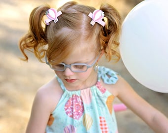 Hot air clip - Balloon felt clip - Balloon pig tails - Hot air balloon bow - Hot air balloon feltie clip - Felt pig tails - Piggy tails