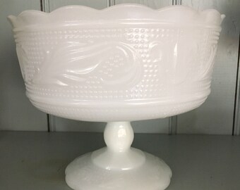 Brody Milk Glass Footed Compote Bowl