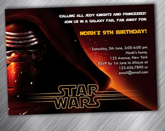 Star Wars Party Invitation, Birthday Party Invitation