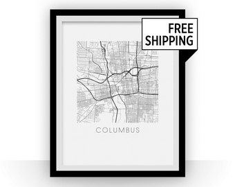 Columbus Map Print