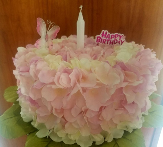 Silk flower Birthday Cake grave decoration