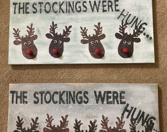 Reindeer stocking hanger