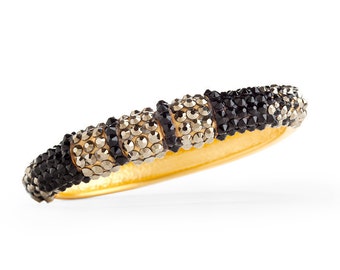 Dark Secret Bangle With Golden Shadow Swarovski Crystals