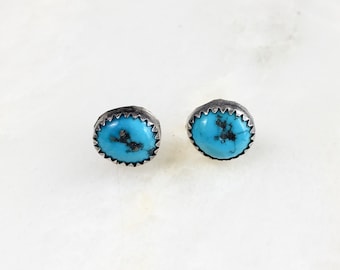Vintage Sterling Navajo Turquoise Studs