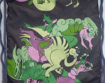 Magnificent Monsters Backpack/tote Original Design Clearance Custom Print