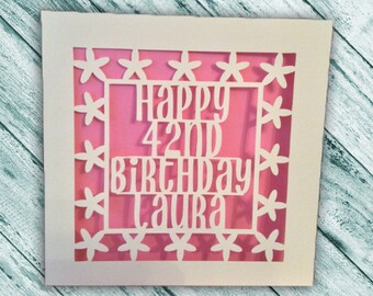 Papercut - Personalised Birthday Card - 1st 13th 16th 18th 21st 30th 40th 50th 60th 70th 75th 80th 90th 100th Birthday Card