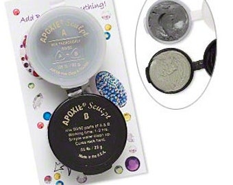 Kit includes: 46 g SILVER-GREY Apoxie Sculpt & 25 Snap Bases, DIY, Snap Jewelry, Aves, Apoxie Sculpt, Clay Snaps, Found Objects, Steampunk