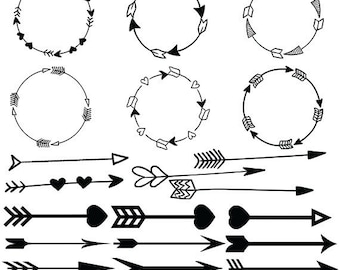 Arrow svg clipart - circle arrow vector heart arrow digital download svg, png, dxf, eps