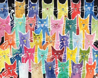 Cats. Cats. Cats. (Original Painting)