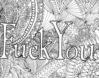 Adult Coloring Book Swear Words Humor Pages Downloadable Printable