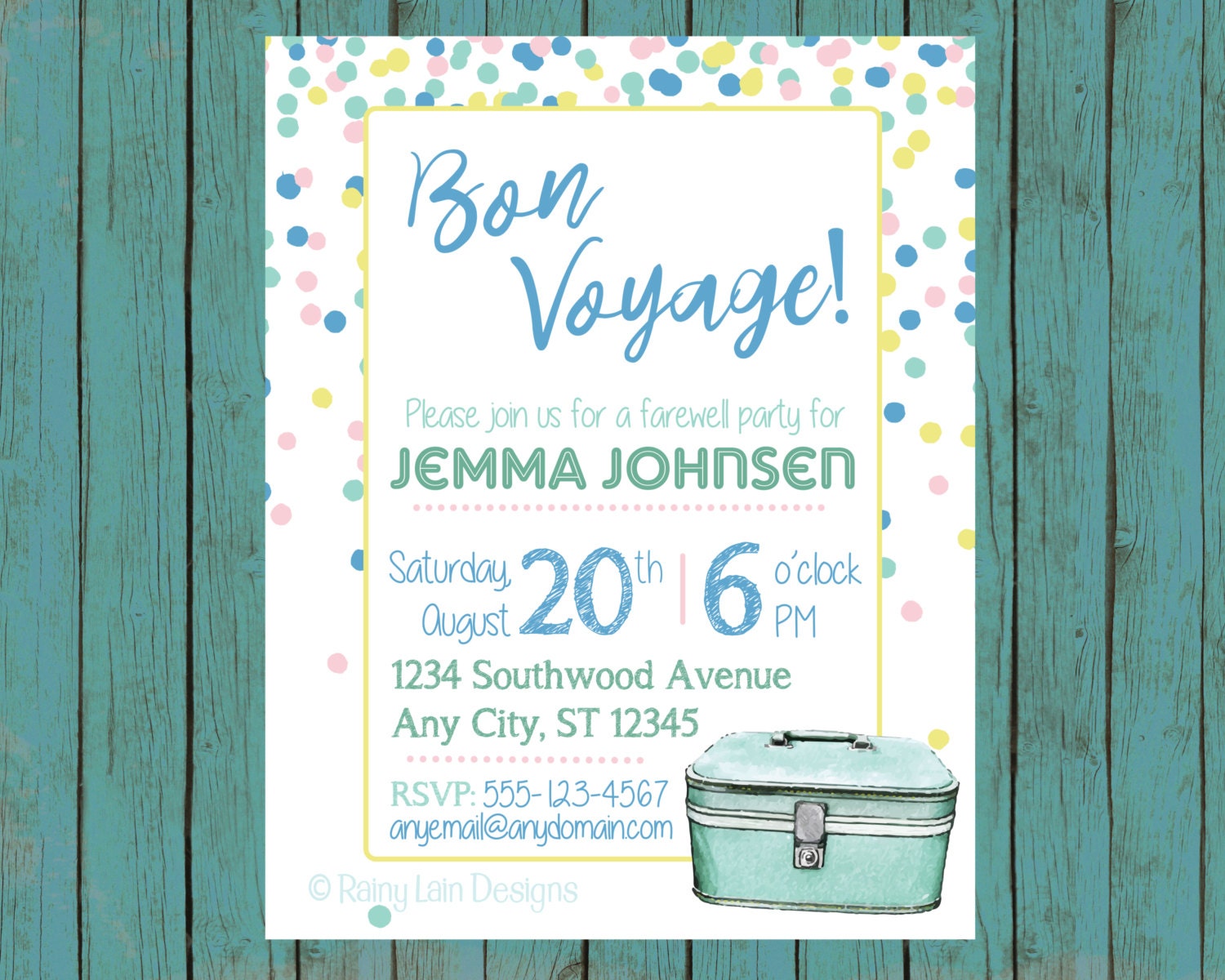 Printable Bon Voyage Party Invitation Farewell Party Going
