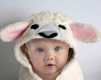 Hooded Towel / Lamb / Sheep / Baby Gift / Animal Towel / Personalized Baby Towel / Baby Shower / Baby / Toddler