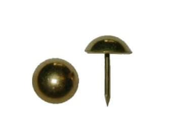 Lot of 50 - 7/16" Plain Head Decorative Nails Tacks - Steel with Gilt (Gold) Finish