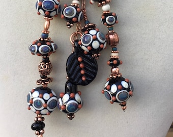 Lampwork Beaded Lariat Necklace