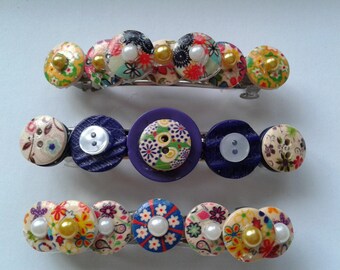 Retro fashion buttons barette