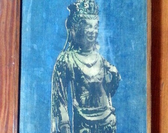 Framed vintage batik print from Taiwan