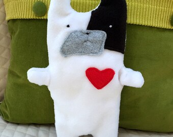 Ethel ~ The Pied French Bulldog Bummlie ~ Stuffing Free Dog Toy ~ Ready To Ship Today