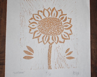 Sunflower Print - Golden Brown