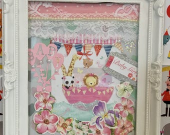 New baby girl framed occasion gift.