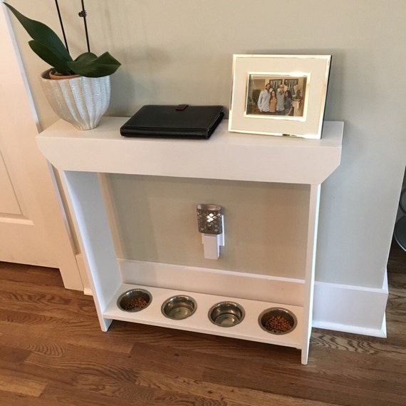 4 Bowl Dog Feeder 4 Bowl Cat Feeder Narrow Console Table