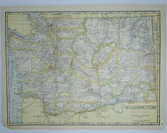 1934 Vintage Washington State Map