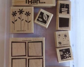 Stampin Up Block Set, What Could Be Better, 10 Wood Mounted Purple Rubber Stamps, Retired Set, Unused