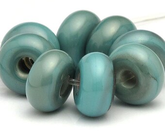 Handmade Lampwork Spacer Beads Copper Green SRA