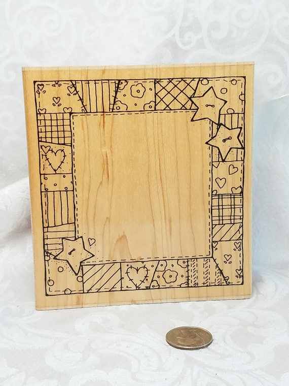 Large Patchwork Quilt Rubber STamp from JRL Stamps Patchwork