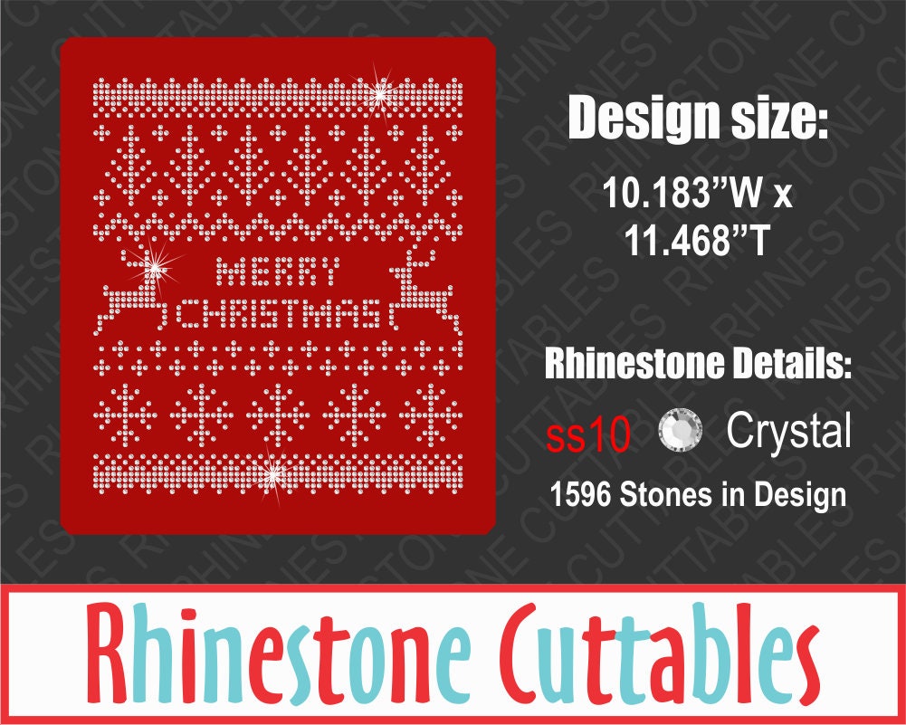 Download Christmas Sweater Rhinestone Cut File SVG EPS DXF Vector