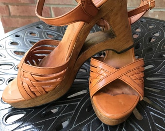 Buskens - Buskens Sandal - Wood Heel Sandal - Vintage Sandals