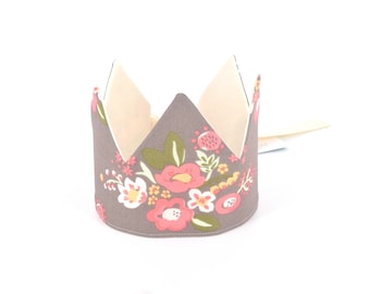 Organic Fabric Crown, Adjustable, Posies, Ages 1 - 5