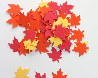 200 Maple Leaves Confetti, Die Cut Leaf, Fall Leaf Decor, Autumn, Thanksgiving Confetti, Party Supplies, Halloween, Fall in Love Wedding
