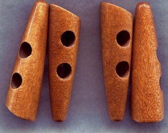 Light Brown Wood Toggle Buttons Wooden Buttons 50mm (2 inch) Set of 8/BT210