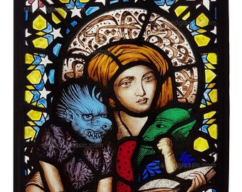 Stained Glass window, Dorigen, The Legend of Good Women, Leaded, Panel, 266x310mm (10.5x12.25inch)