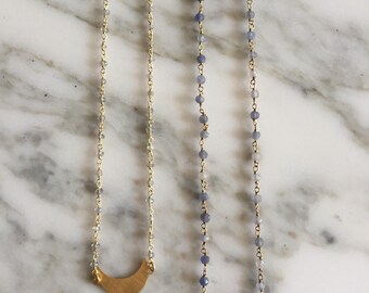 Silver rosary with Satin Moon.