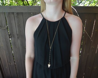 Arrowhead & Lava Diffuser Necklace