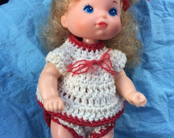 1976 Heart family baby blonde hair handmade outfit