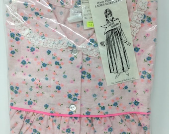 Vintage Woolworth Flannelette Flannel Long Gown Nightgown Sleepwear