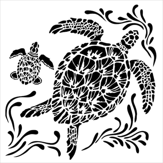 Sea Turtle 6 x 6 Stencil / template design perfect for