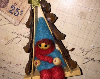 Vintage Spun Wool Christmas Ornament