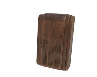 Strombecker Miniature Radio - Dollhouse Furniture - Solid Wood - Vintage