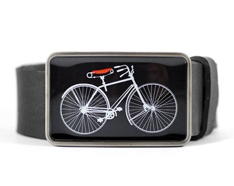 Vintage Bicycle Belt Buckle, Sport Belt Buckle, Black belt buckle