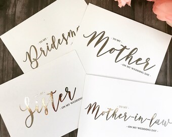 Before I Do Card Foil Cards, Wedding Day Cards, Gold Foil, Mother of Bride, Father Cards, Thank You Bridal Party Card, Sentiment Cards,