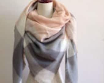 Pink n Grey - Blanket Scarf