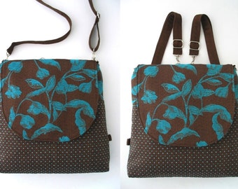 backpack bag converts to crossbody bag ,messenger backpack, convertible backpack purse, zipper bag, fit ipad